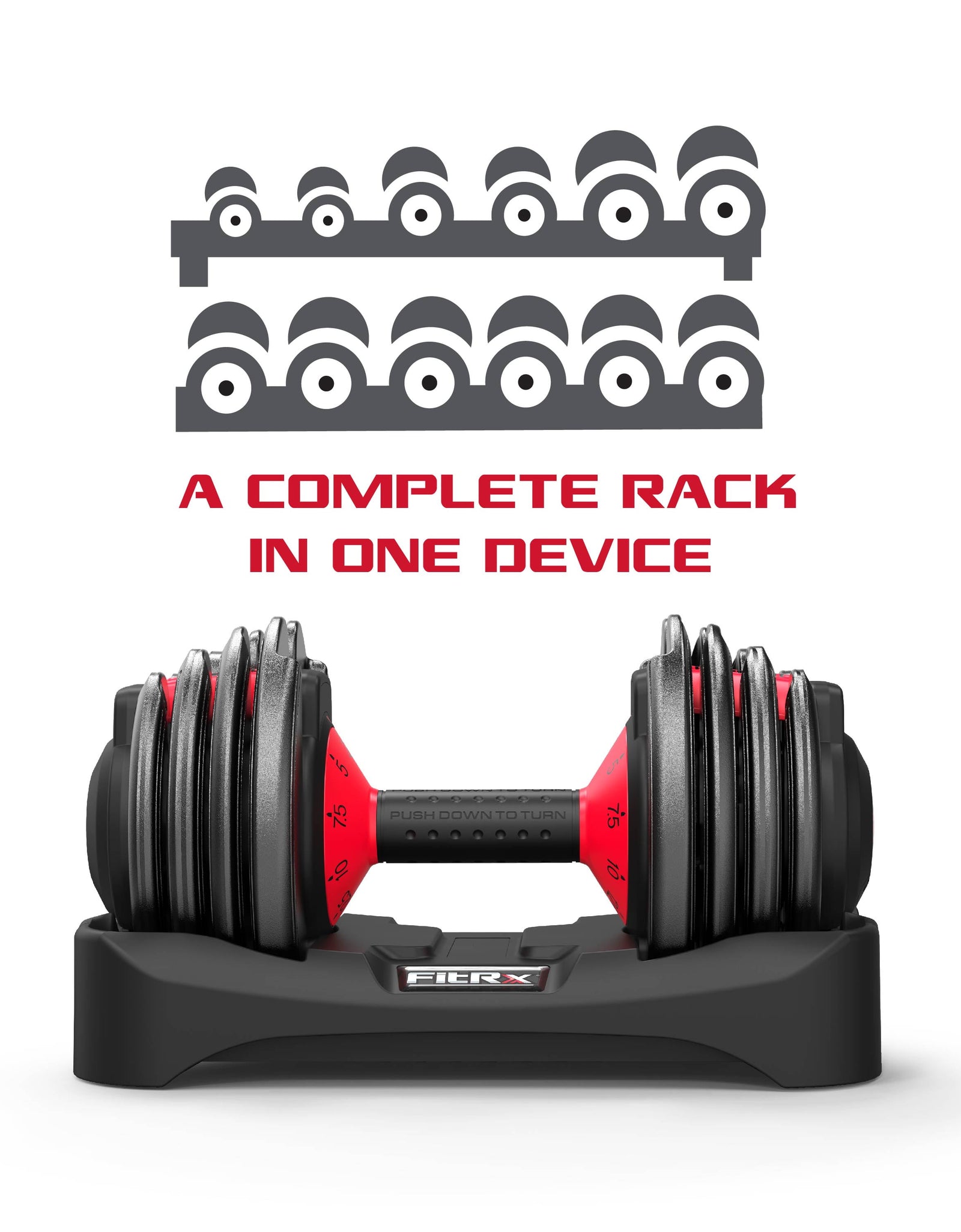 Smartbell, 25Lbs. Quick-Select 9 in 1 Adjustable Dumbbell for Home Gym, 5-25Lbs. Weight in 2.5Lbs Increments